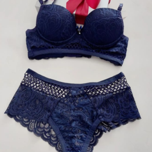 LINGERIE COM CALCINHA CINTURA ALTA – AZUL