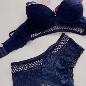 LINGERIE COM CALCINHA CINTURA ALTA – AZUL