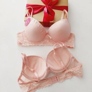 SUTIÃ PUSH UP COM BOJO  E DETALHE EM RENDA – ROSA