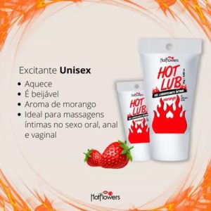 HOT LUB GEL DESLIZANTE BEIJÁVEL MORANGO 25G