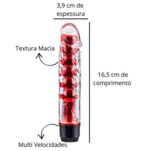 VIBRADOR TRANSLÚCIDO COM CAPA LISA