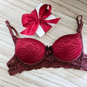 SUTIÃ LISO COM DETALHES EM RENDA – BORDO