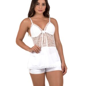 BABYDOLL ROSE MALHA FRIA COM DETALHE EM RENDA – BRANCO