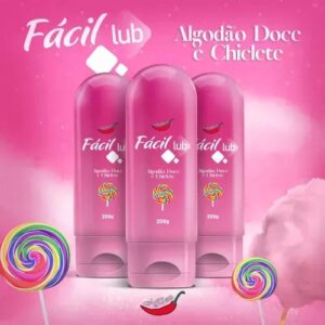 FÁCIL LUB GEL LUBRIFICANTE ÍNTIMO 200G – ALGODÃO DOCE E CHICLETE