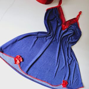 CAMISOLA CURTA E ESTAMPADA EM MICROFIBRA – AZUL