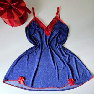 CAMISOLA CURTA E ESTAMPADA EM MICROFIBRA – AZUL