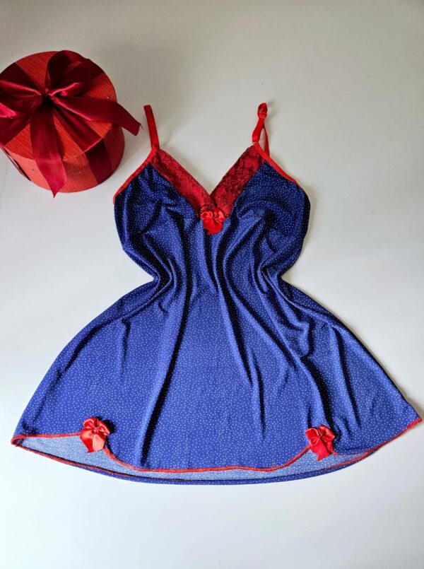 CAMISOLA CURTA E ESTAMPADA EM MICROFIBRA - AZUL