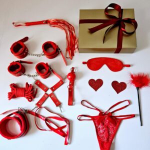 KIT BONDAGE COM 10 PEÇAS + TANGA