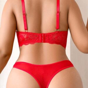 LINGERIE PLUS SIZE RENDADO COM ARO – VERMELHO