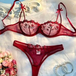 LINGERIE EM TULLE FLORAL SEM BOJO