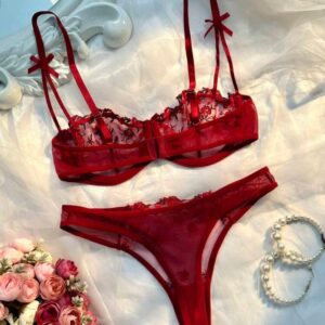 LINGERIE EM TULLE FLORAL SEM BOJO