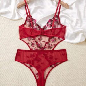 BODY FLORAL EM TULLE SEM BOJO COM ARO