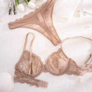 CONJUNTO SEM BOJO RENDADO – BEGE